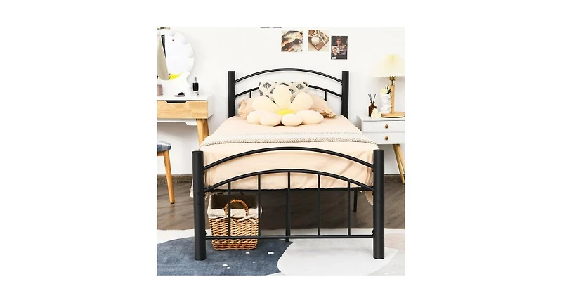 Modern Platform Bed with Headboard and Footboard