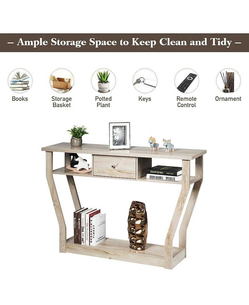 Slickblue Modern Sofa Accent Table with Drawer