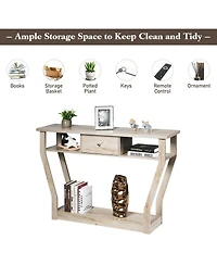 Slickblue Modern Sofa Accent Table with Drawer