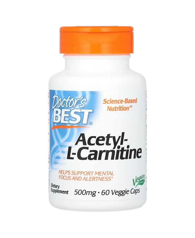Doctor's Best Acetyl-l-Carnitine 1 000 mg - 60 Veggie Caps (500 mg per Capsule)
