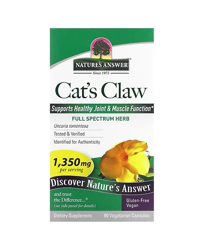 Nature's Answer Cat's Claw 1 350 mg - 90 Vegetarian Capsules (450 mg per Capsule)