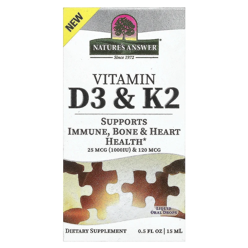 Nature's Answer Vitamin D3 & K2 - 0.5 fl oz (15 ml)