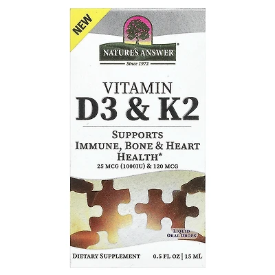 Nature's Answer Vitamin D3 & K2 - 0.5 fl oz (15 ml)