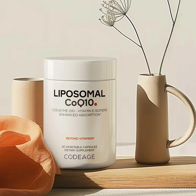 Codeage Liposomal CoQ10 Supplement - 125 mg Coenzyme with Vitamin E Isomers Tocopherols - 2-Month Supply - 1 Capsule Per Serving