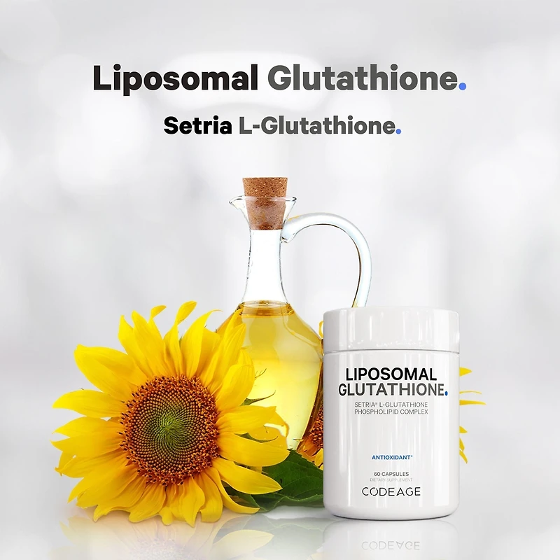 Codeage Liposomal Glutathione Supplement - Pure Reduced Setria L-Glutathione, Liposomal Delivery, Phospholipid Complex