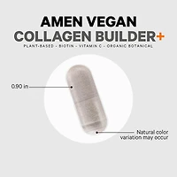 Amen Collagen Builder Supplement - Organic Whole Foods, Lutein, Vitamin C, Biotin, Lysine, Proline Collagen Boosters