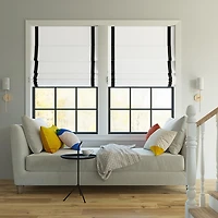 Olander Black Ribbon Border 100% Blackout Cordless Roman Shade