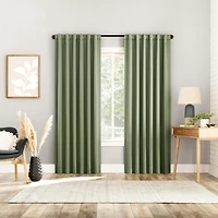 Aria Magnetic Closure Theater Grade 100% Blackout Back Tab Curtain Panel Pair