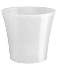 Decopots Plastic Round Modern Flower Pot with Drainage Planter, White Purple, 6.5in