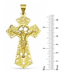 Filigree Crucifix Fancy Openwork Cross Pendant in 10k Gold