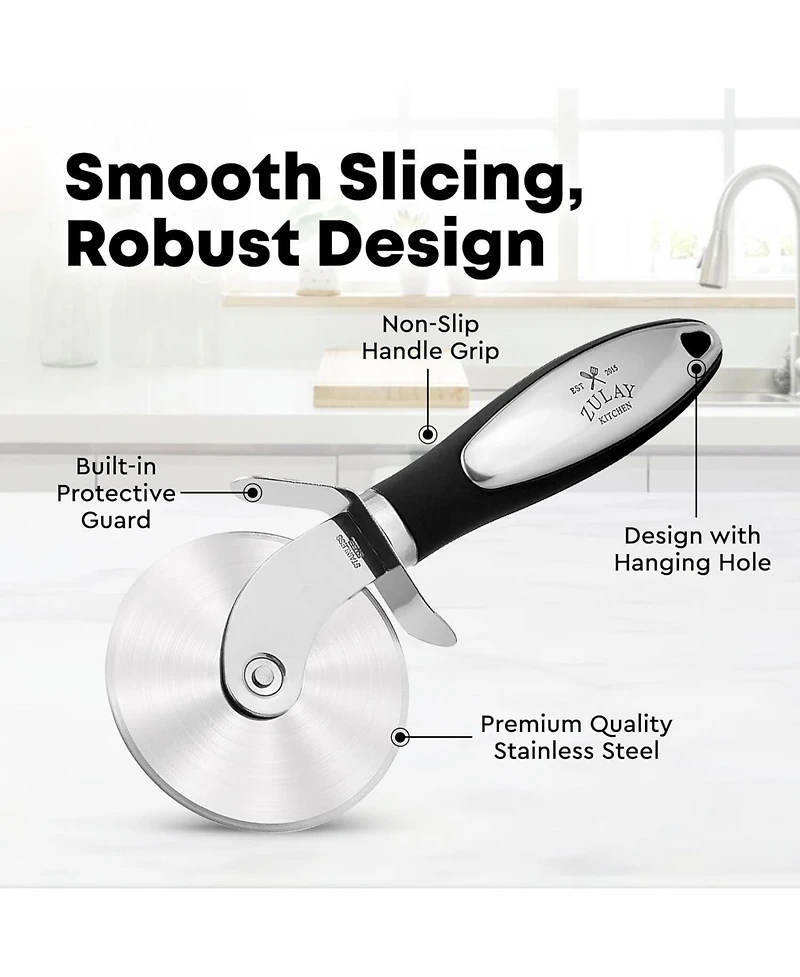 Zulay Kitchen Premium Stainless Steel Large Pizza Cutter Wheel