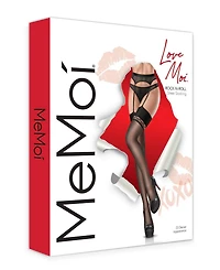 MeMoi Women's Rock-n-Roll 20 Denier Sheer Fishnet Trim Stocking
