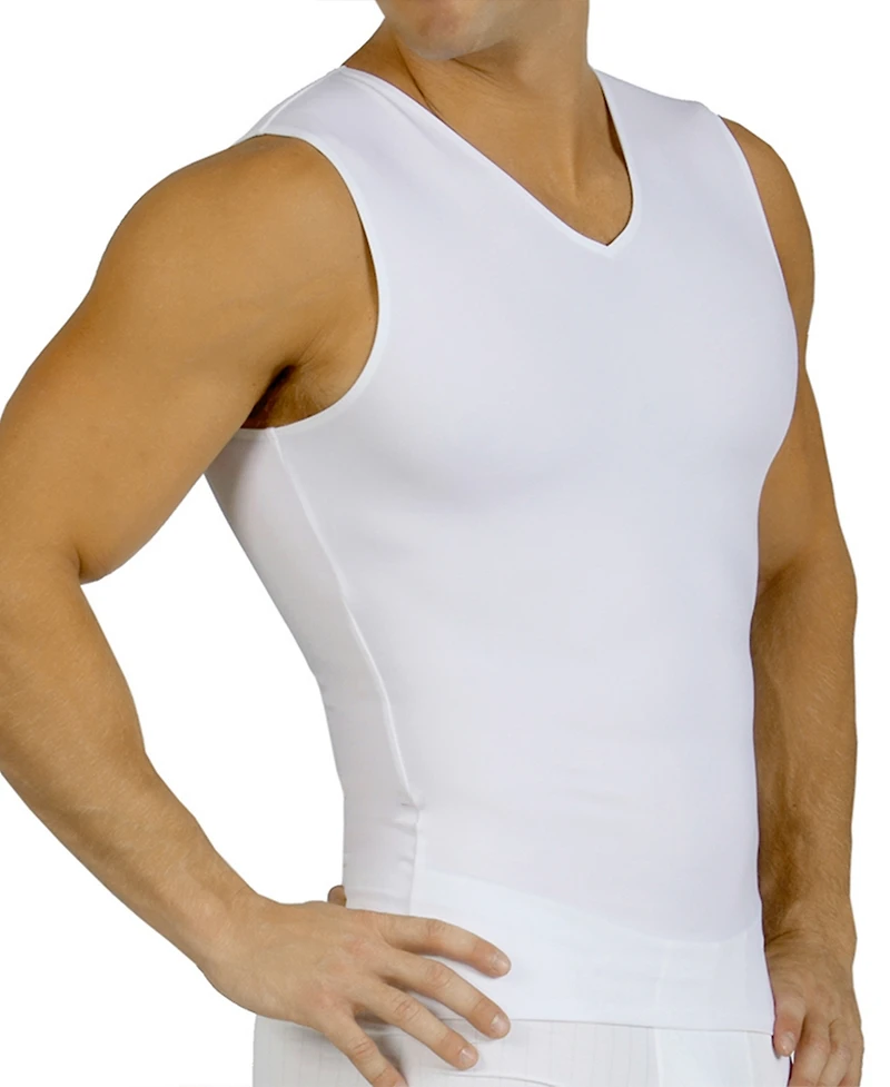Instaslim Men's Power Mesh Compression Sleeveless V-Neck Shirt