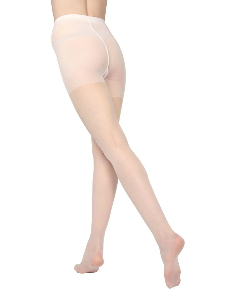 MeMoi Women's Essential Control Top Satin Sheer Pantyhose