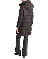 Dkny Women's Bibbed Hooded Zip-Front Puffer Coat