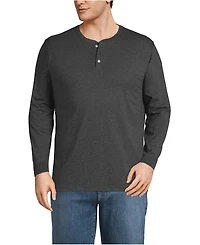 Lands' End Men's Big and Tall Super-t Long Sleeve Henley T-Shirt