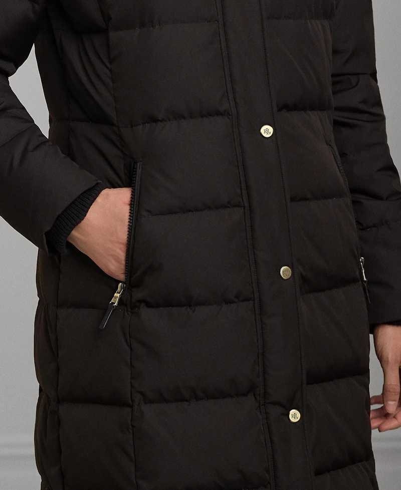 Lauren Ralph Petite Faux-Fur-Trim Hooded Puffer Coat