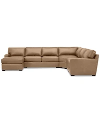 Radley 148" 5-Pc. Leather Wedge Modular Chase Sectional, Created for Macy's