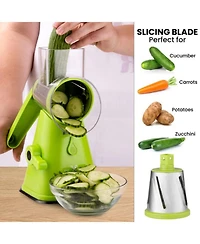 Zulay Kitchen Manual Rotary Cheese Grater With 3 Interchangeable Blades