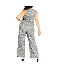 City Chic Plus Dazzling Wide leg Jumpsuit