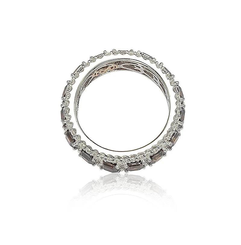 Suzy Levian Sterling Silver Cubic Zirconia Modern Eternity Band