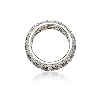 Suzy Levian Sterling Silver Cubic Zirconia Modern Eternity Band