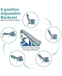 Vebreda 2 Packs 5-Position Outdoor Folding Backpack Beach Table Chair Reclining Chair Set