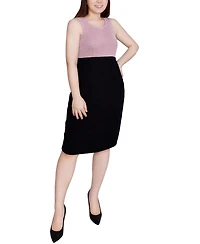 Ny Collection Petite Lace-Detail 2 Piece Textured Knit Dress Set