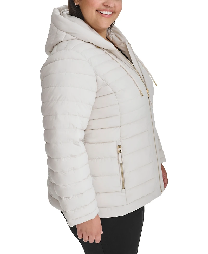 Tommy Hilfiger Plus Hooded Packable Puffer Coat, Created for Macy's