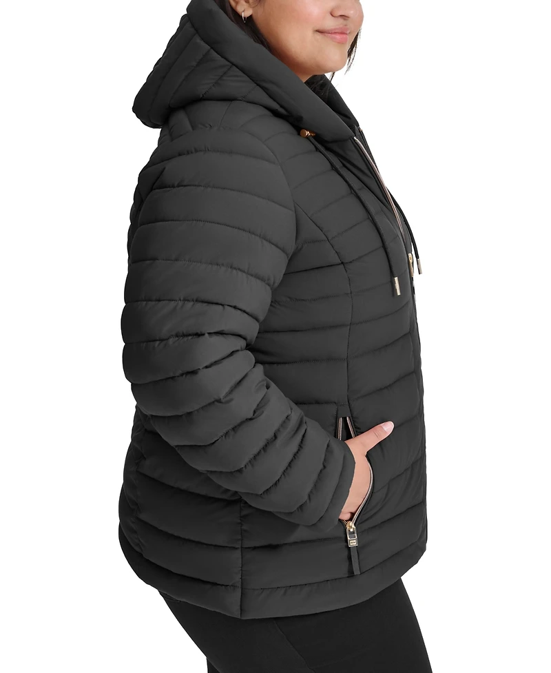 Tommy Hilfiger Plus Hooded Packable Puffer Coat, Created for Macy's