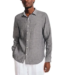 Nautica Men's Classic-Fit Long-Sleeve Button-Up Solid Linen Shirt