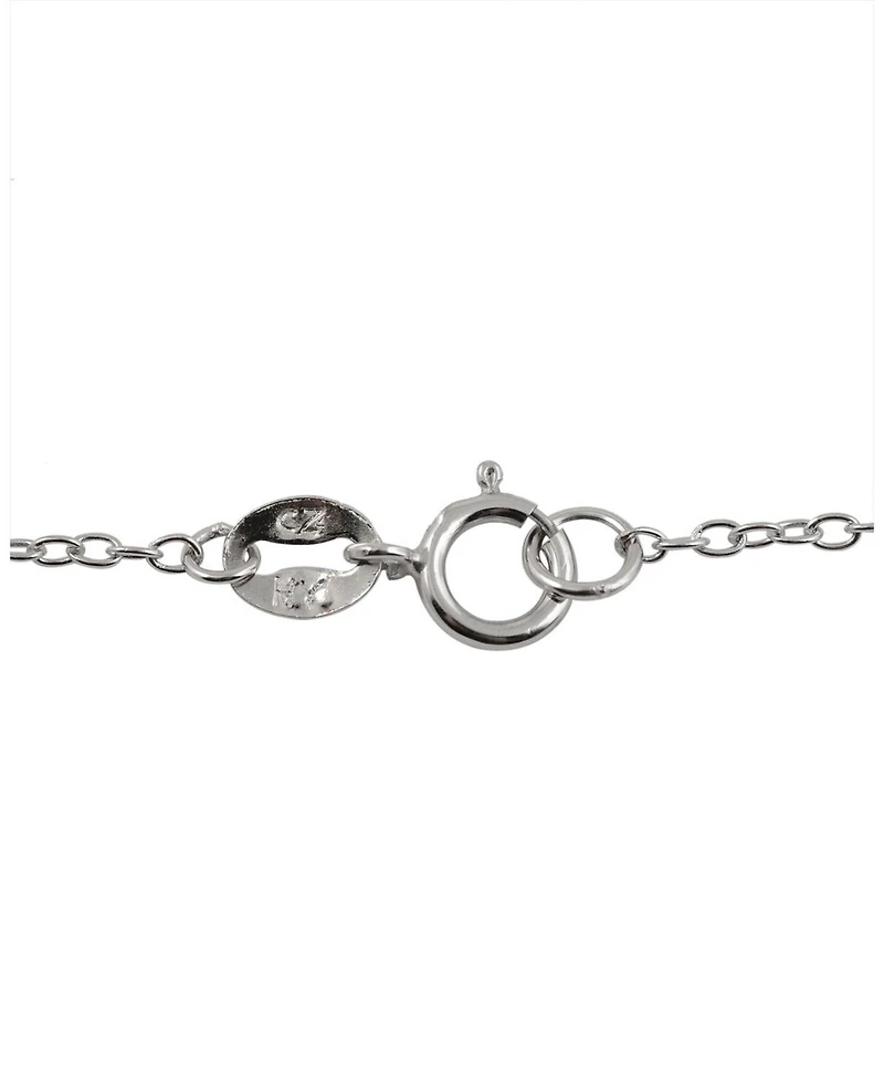 Sterling Silver Colored Cubic Zirconia Pear Shape Solitaire Necklace
