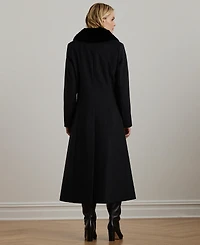 Lauren Ralph Women's Single-Breasted Faux-Fur-Collar Coat