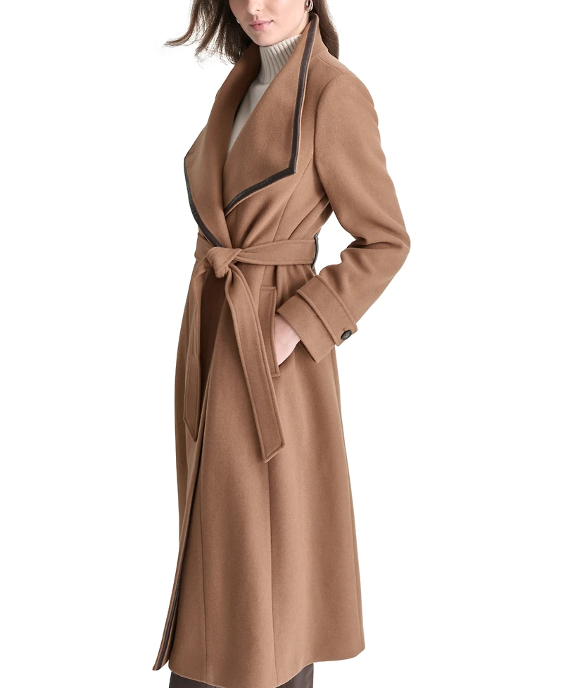 Dkny Women's Belted Wing-Collar Maxi Coat