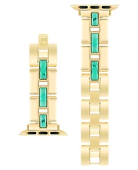 Anne Klein Women's Gold-Tone Alloy Metal Bracelet with Genuine Turquoise designed for Apple Watch 42mm (Series 1-3 only) & 44/45/46/49mm (Ultra & Ultr