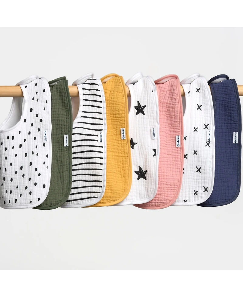 Gerber Baby Muslin 8 Pack Drooling Bibs