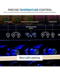 Newair 24" Built-in Dual Zone 20 Bottle and 70 Can Wine and Beverage Fridge in Stainless Steel with Split Shelf and Smooth Rolling Shelves