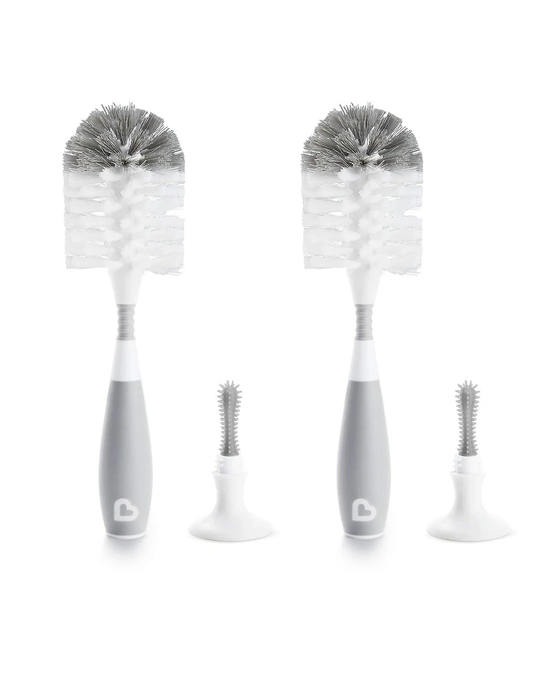 Munchkin Bristle Bottle Brush, Grey, 2 Pack