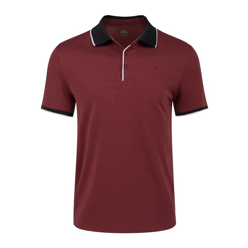 Men's Classic-Fit Cotton-Blend Pique Polo Shirt with Contrast Collar