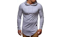 Leif Nelson Men's LN6369 Light Hooded Sweatshirt Xl, Grey