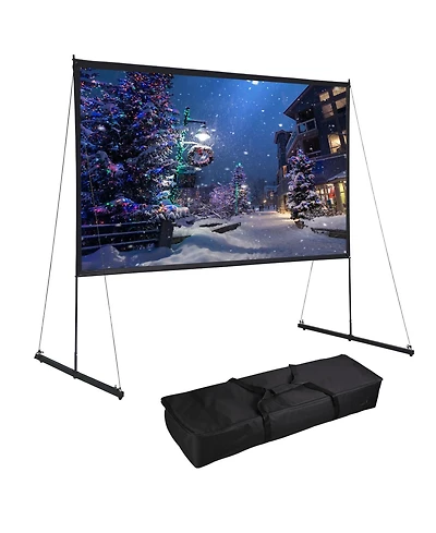 100" Portable Detachable Projector Screen with Stand Movie Projection 16:9 Hd 1.1 Gain