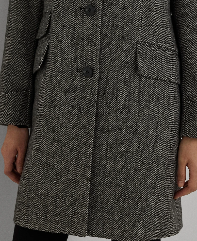 Lauren Ralph Petite Notched-Collar Walker Coat