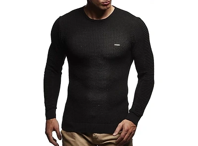 Leif Nelson Men's Sweater Pullover Hoodie Basic Crew Neck Sweatshirt Longsleeve Slim Fit