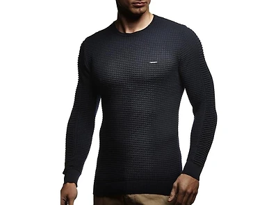 Leif Nelson Men's Sweater Pullover Hoodie Basic Crew Neck Sweatshirt Longsleeve Slim Fit