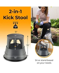 Sugift 330 lbs Step Stool with Non-Slip Rubber Platform