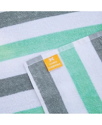 Arkwright Home Cabo Cabana Chaise Lounge Chair Covers (2 Pack), Striped Color Options, Soft Cotton, 30x85 in. with 8" Fitted Pocked for Beach