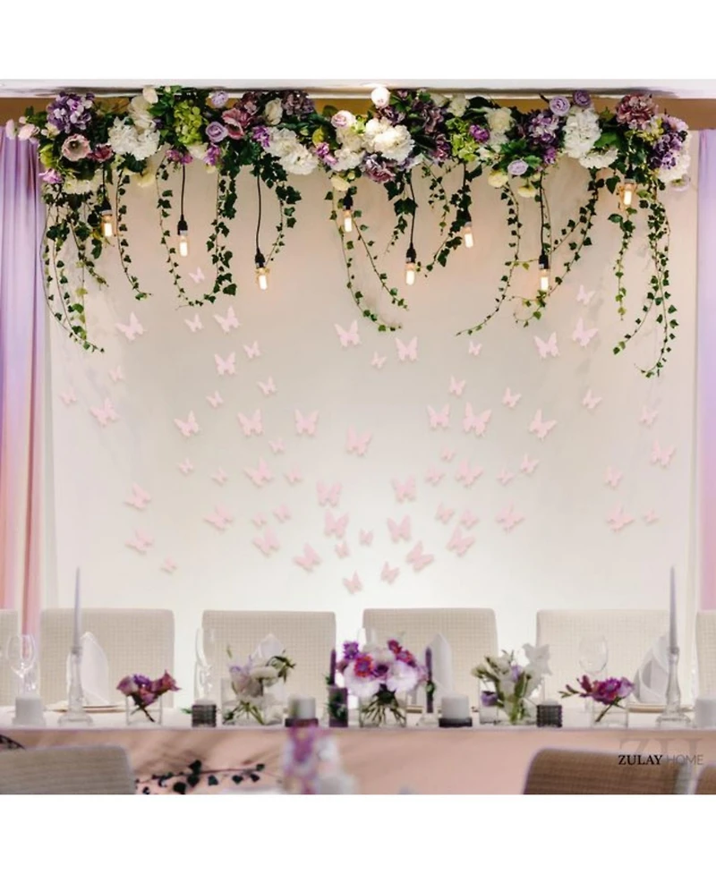 3D Removable Butterfly Wall Decor with 3 Wing Designs - 24pcs