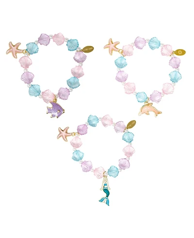 Tiny Treats + Zomi Gems Girls Mermaid Seashell Fashion Bracelet Set