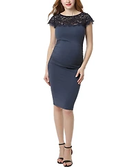 kimi + kai Maternity Lace Trim Bodycon Dress