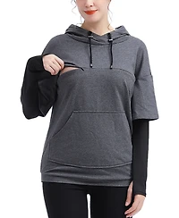kimi + kai Maternity Nursing Active Hoodie Sweatshirt